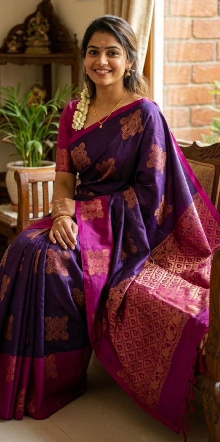 Kanchipuram Elite Silk Grand Contrast Pallu Saree